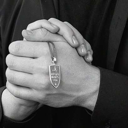 Золотий кулон "Архангел Михаїл моли Бога о нас" п03823 №13