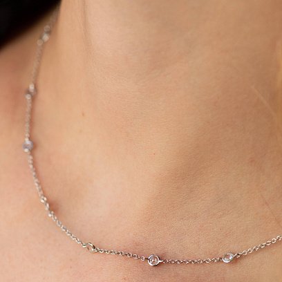 Золоте кольє з діамантами колб0123sm №4