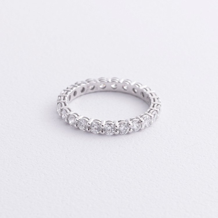 Каблучка з доріжкою діамантів (біле золото) 223351121 від ювелірного магазину Онікс - 2