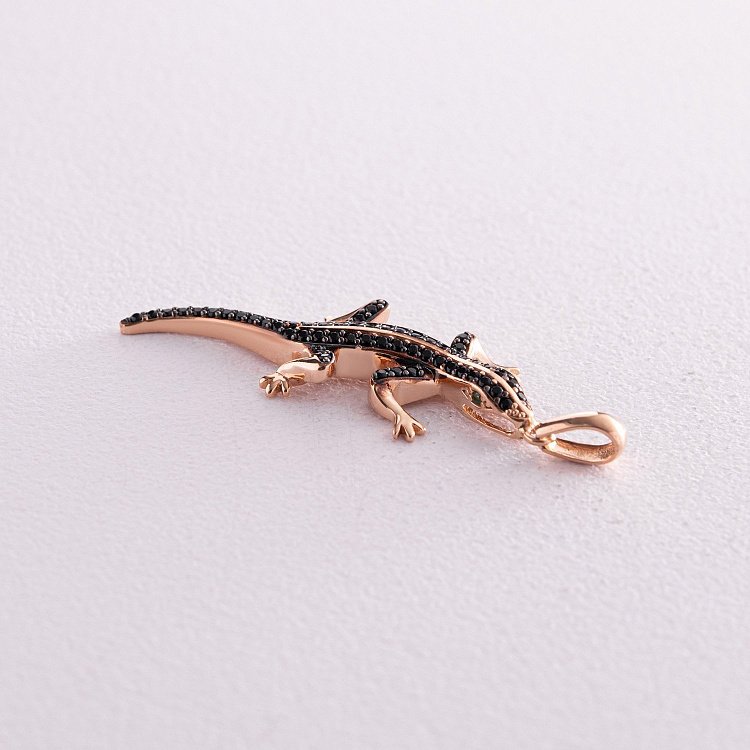 Золота підвіска "Ящірка" (фіаніти) п01925 від ювелірного магазину Онікс - 2