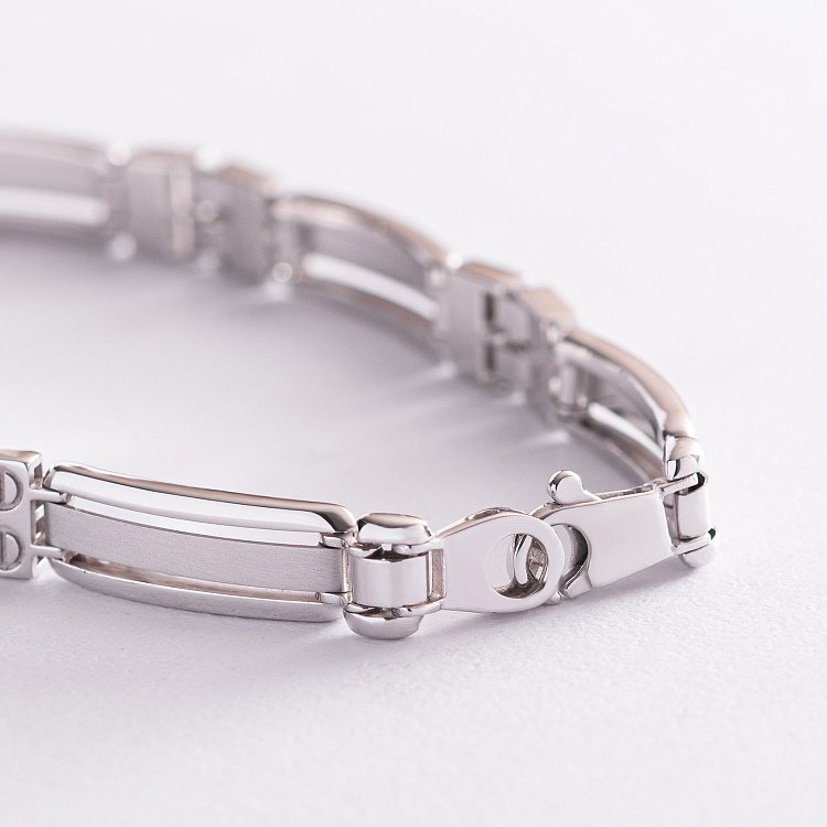 Мужской браслет в белом золоте б05011 от ювелирного магазина Оникс - 2