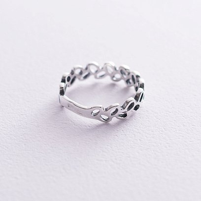 Кольцо "Лепестки" в серебре 112539 №4