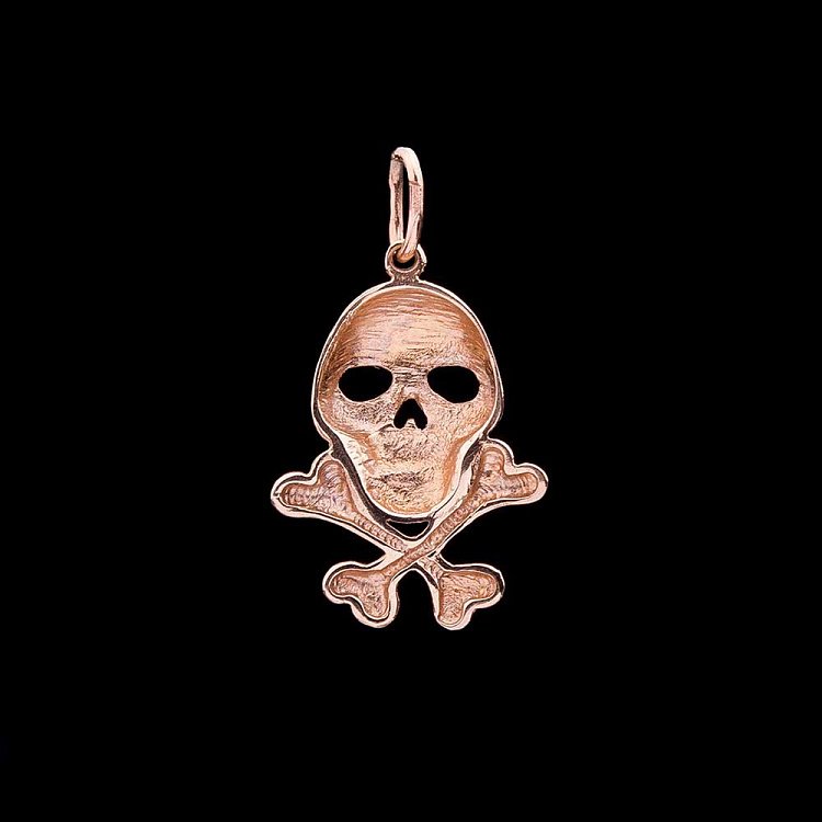 Золотая подвеска "Череп" п00402 от ювелирного магазина Оникс - 1