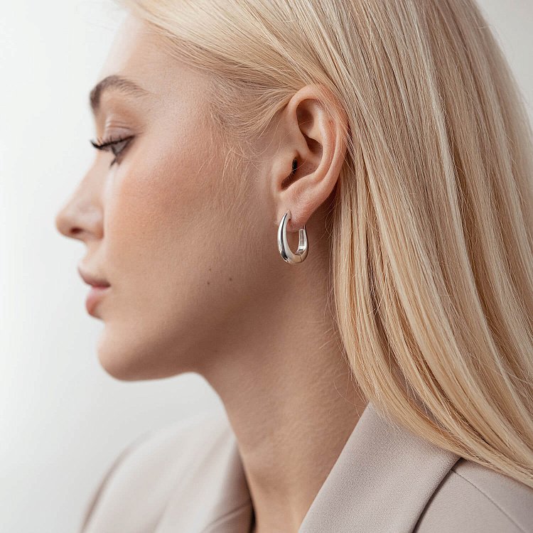 Срібні сережки "Натхнення" 122666 від ювелірного магазину Онікс - 3