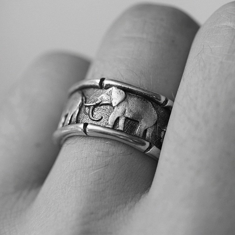 Серебряное кольцо "Слоны" 112727 от ювелирного магазина Оникс - 5