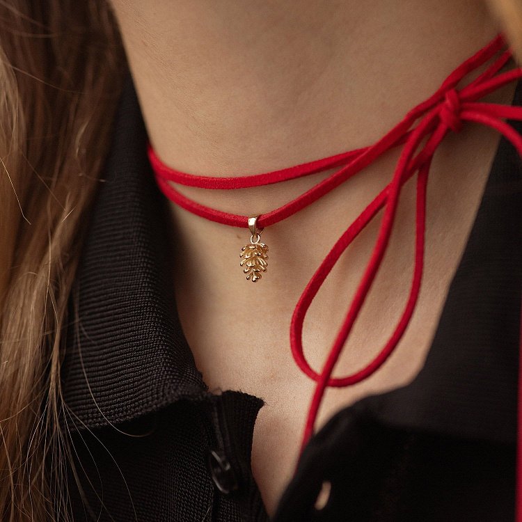 Кулон "Шишка" в желтом золоте п03668 от ювелирного магазина Оникс - 5