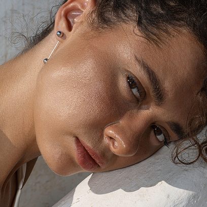 Серьги "Ophelia" с шариками (белое золото) с09417 №6