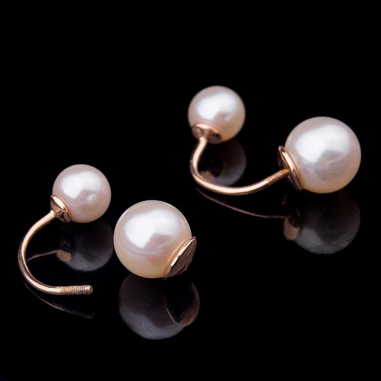 Золоті сережки з культивованими прісноводним перлами с704 від ювелірного магазину Онікс - 2