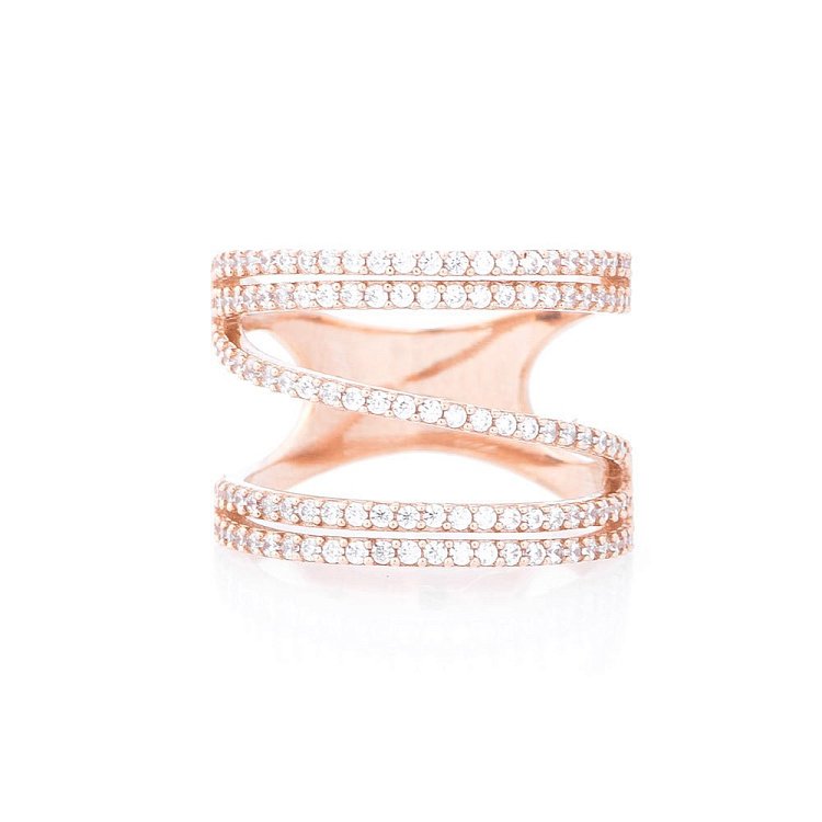 Золотое кольцо с фианитами к05308 от ювелирного магазина Оникс - 2