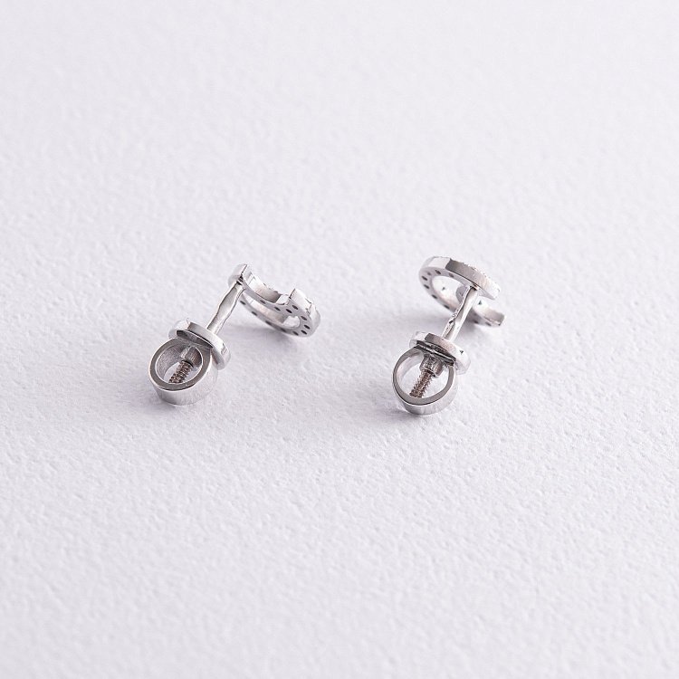 Золоті сережки - пусети "Місяць" з діамантами 36401121 від ювелірного магазину Онікс - 2