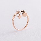 Золотое кольцо "Звездочка и сердечко" (фианиты) к06804 от ювелирного магазина Оникс - 2