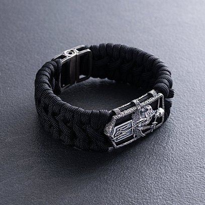 Срібний браслет "Український козак" (ебенове дерево) 1247 №3