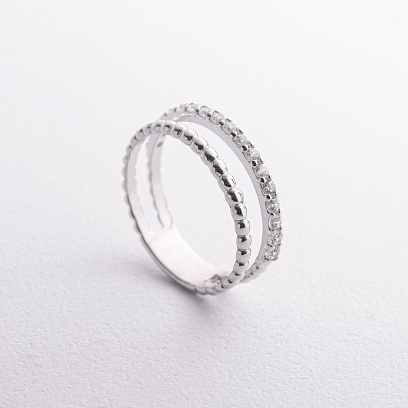 Двойное серебряное кольцо с фианитами 901-01612