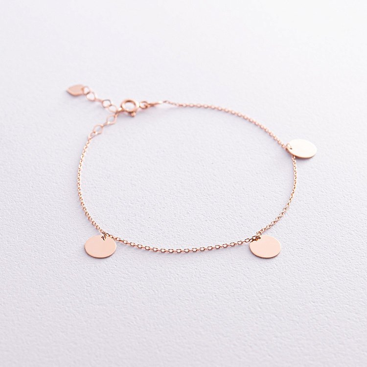 Браслет "Монетки" у червоному золоті б05115 від ювелірного магазину Онікс