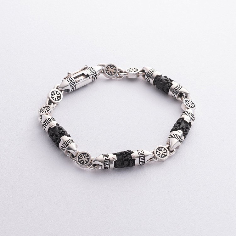 Мужской серебряный браслет с эбеновым деревом 1501 от ювелирного магазина Оникс - 5