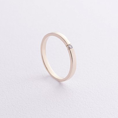 Заручальна золота каблучка з фіанітом к08161