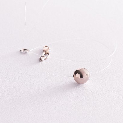 Золотое колье Шарик на леске кол01303 №2