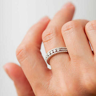 Золотое кольцо с бриллиантами кб0655ca №2