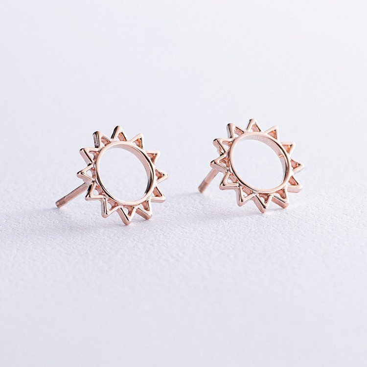 Золоті сережки - пусети "Сонце" с07904 від ювелірного магазину Онікс