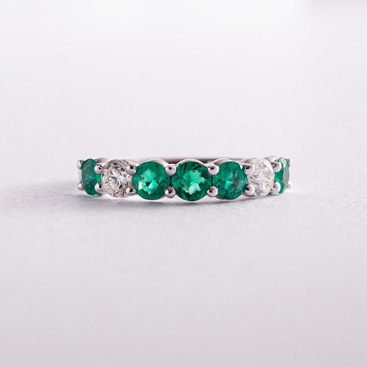 Золотое кольцо с изумрудами и бриллиантами кб0374nl от ювелирного магазина Оникс - 6