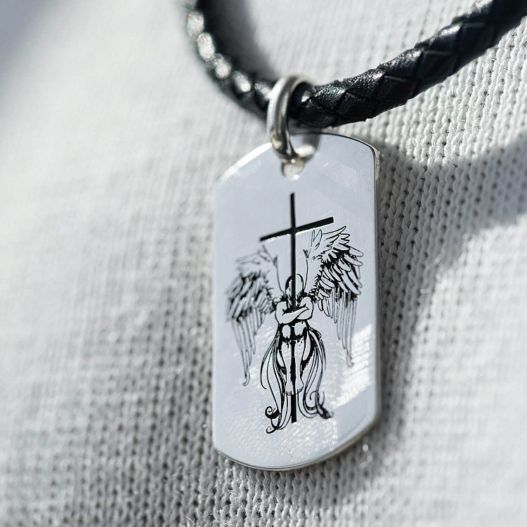 Срібний жетон "Ангел Охоронець. Молитва" (великий) 133350-8 від ювелірного магазину Онікс - 6