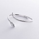 Жесткий браслет "Змея" в белом золоте (бриллианты) бб0038м от ювелирного магазина Оникс
