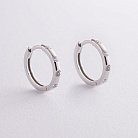 Серебряные серьги - кольца (фианиты) OR110510 от ювелирного магазина Оникс