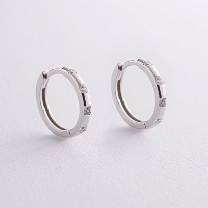 Серебряные серьги - кольца (фианиты) OR110510