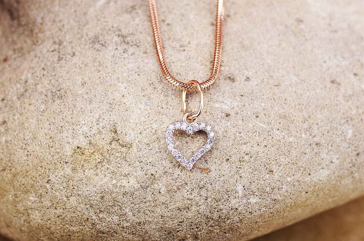 Подвеска "Сердечко" (фианит) п01323 от ювелирного магазина Оникс - 2