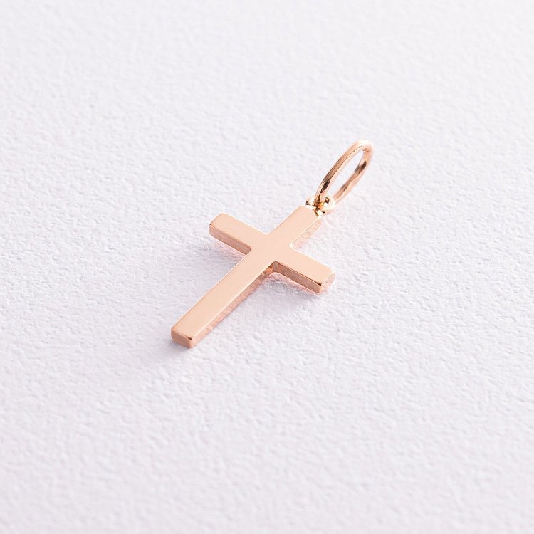 Хрестик у червоному золоті п03699 від ювелірного магазину Онікс