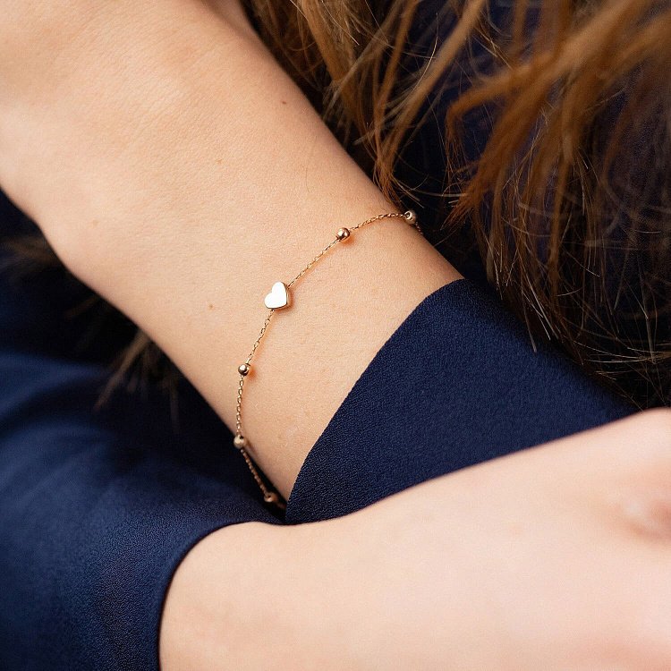 Браслет "Сердечко" в красном золоте б05181 от ювелирного магазина Оникс - 3