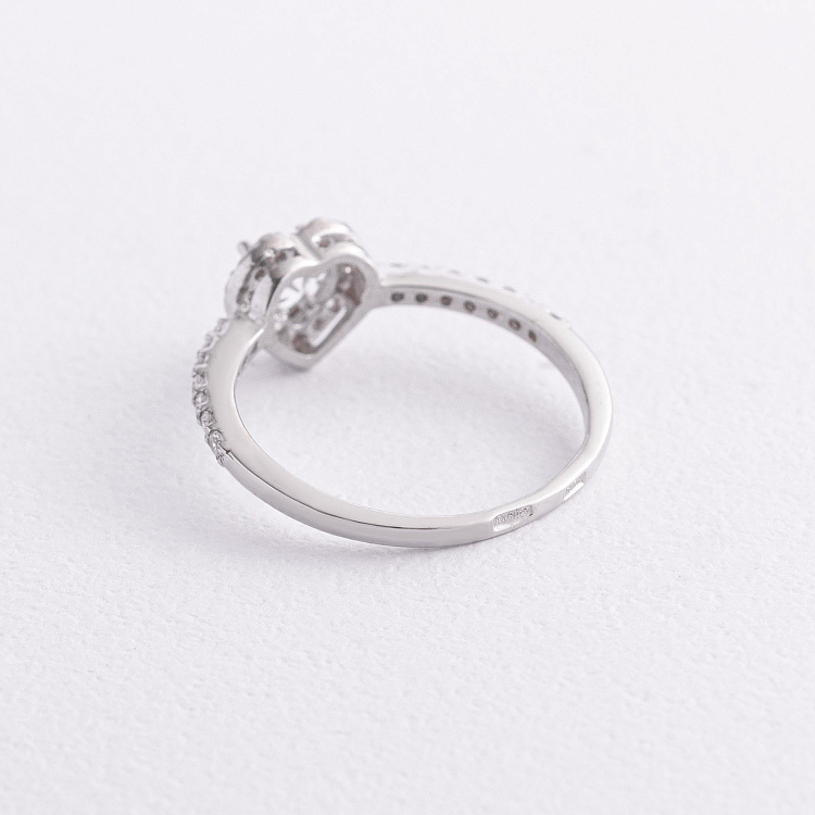 Срібна каблучка "Сердечко" з фіанітами 901-01568 від ювелірного магазину Онікс - 2