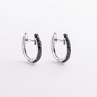 Золоті сережки з чорними діамантами сб0252sth от ювелирного магазина Оникс