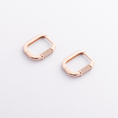 Золотые серьги с фианитами с09112 №2