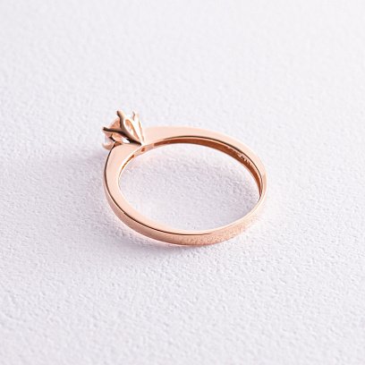 Помолвочное кольцо в красном золоте (фианит) к07096 №5