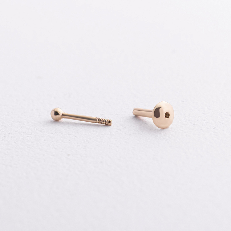 Одиночна сережка "Куля" в хрящ вушка (жовте золото) mini 1642ж від ювелірного магазину Онікс - 1