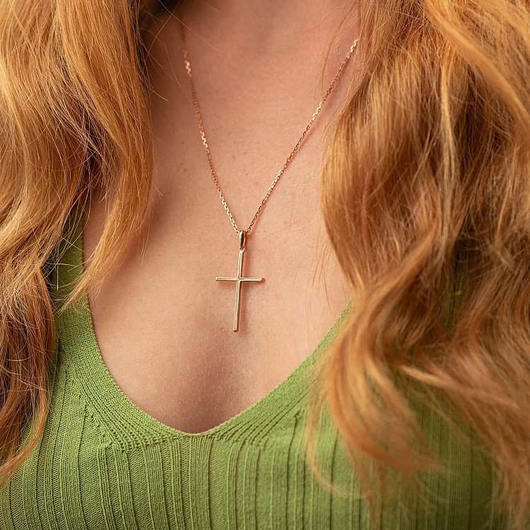 Золотий хрестик без розп'яття п03122 від ювелірного магазину Онікс - 1