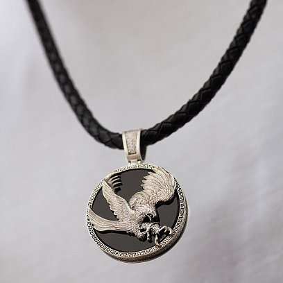 Серебряный кулон "Орел" (оникс) 1250 №4