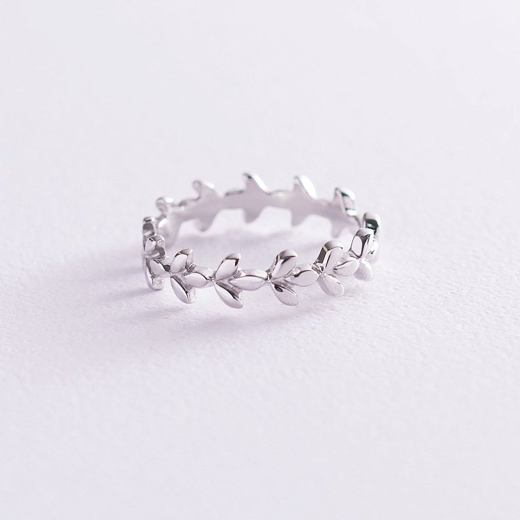 Каблучка "Гілочка" в білому золоті к06636 від ювелірного магазину Онікс