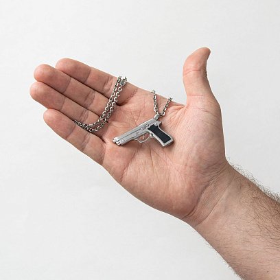 Мужское серебряное колье "Пистолет" Zancan EXC317 №2