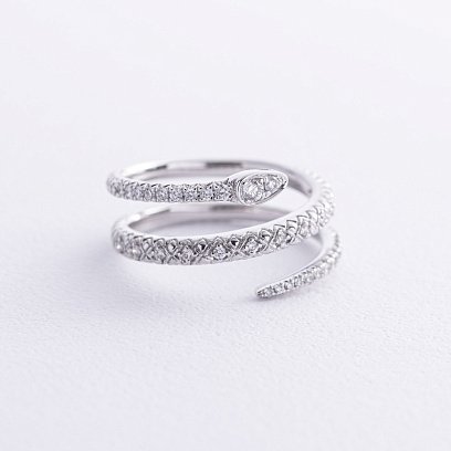 Золотое кольцо "Змея" с бриллиантами кб0523ca №6