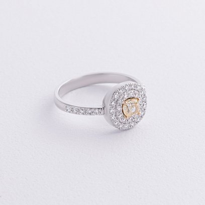 Каблучка з діамантами (біле золото) 242081121 №3