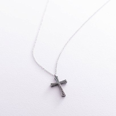 Золотое колье "Крестик" с бриллиантами колб0057ca