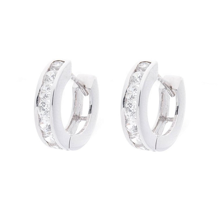 Золотые серьги (фианиты) с01865 от ювелирного магазина Оникс - 1