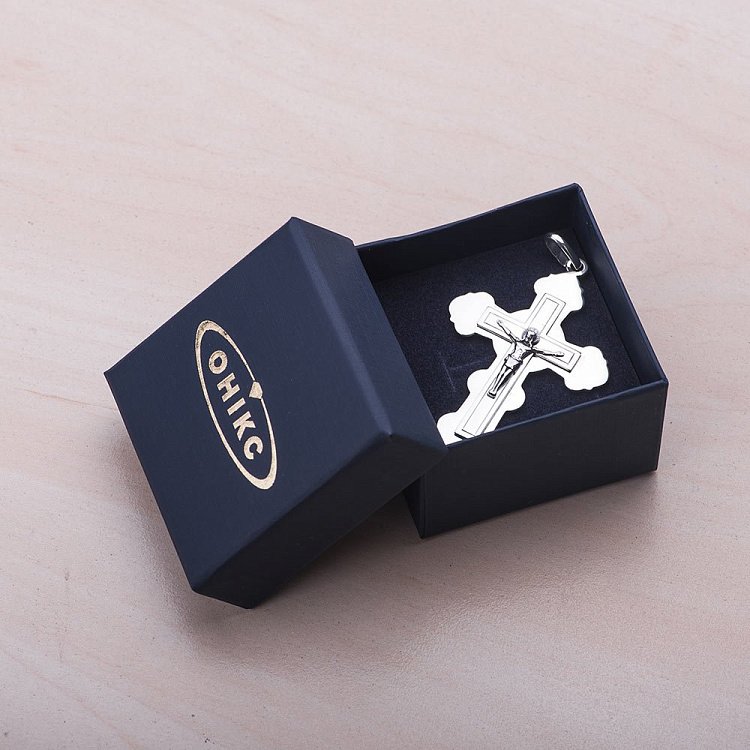 Мужской серебряный крест с распятием 131200 от ювелирного магазина Оникс - 2