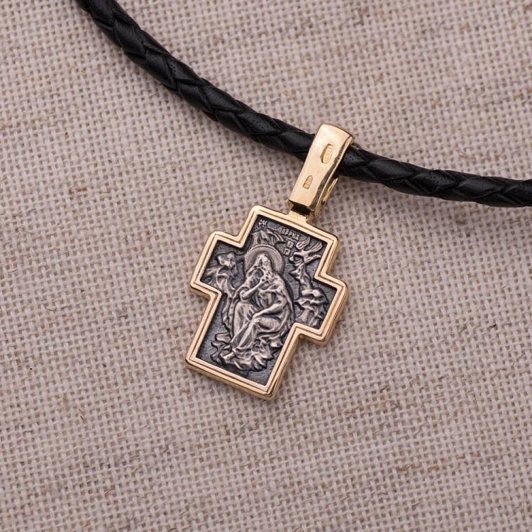 Срібний хрест з позолотою 131690 - 3 Срібний хрест з позолотою 131690 від ювелірного магазину Онікс - 3