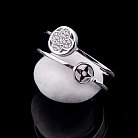 Серебряное кольцо "Клевер" с фианитами 111822 от ювелирного магазина Оникс