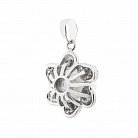 Срібний кулон "Квітка" з культ. прісн. перлами і фіанітами 132284 от ювелирного магазина Оникс - 1