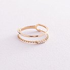 Двойное кольцо "Мириам" с фианитами (желтое золото) к07114 от ювелирного магазина Оникс