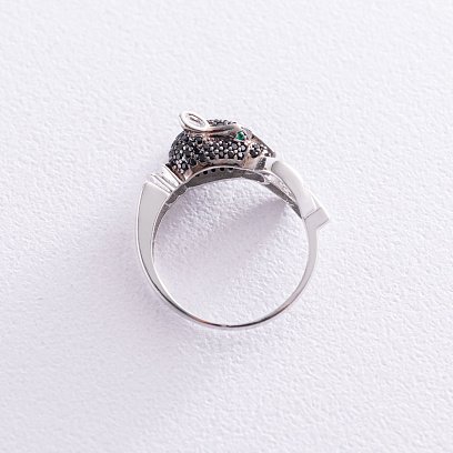 Золотое кольцо "Пантера" с фианитами к04930 №3